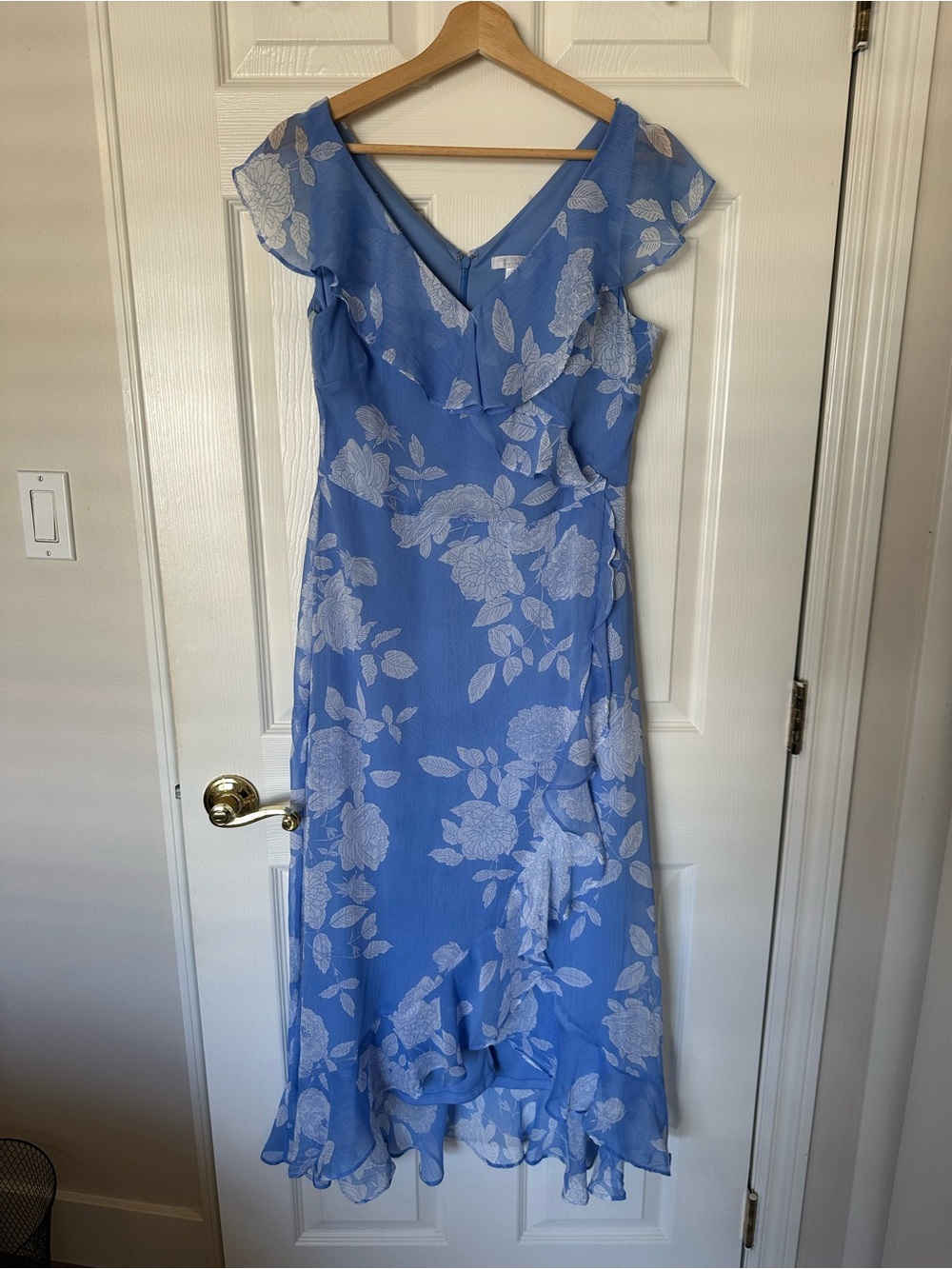 Blue Floral Midi Dress